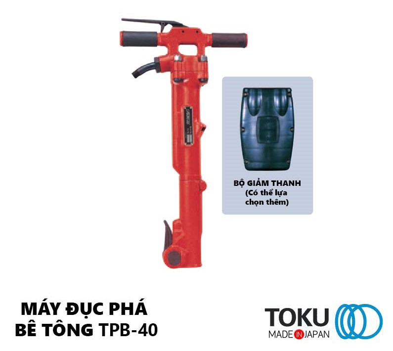 Máy Đục Bê Tông Dùng Khí Nén Giảm Thanh Toku TPB-40
