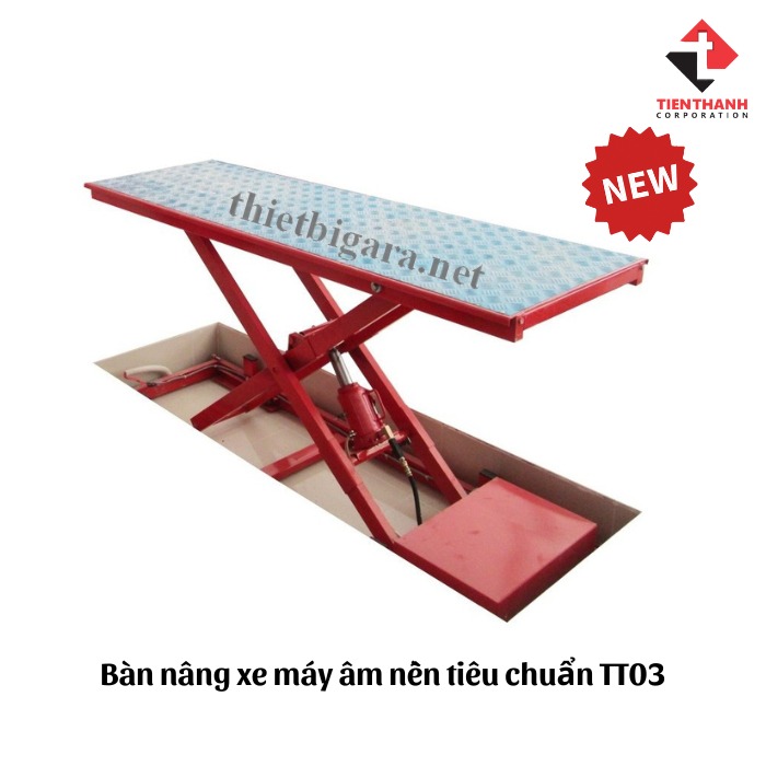 Bàn nâng xe máy âm nền tiêu chuẩn TT03