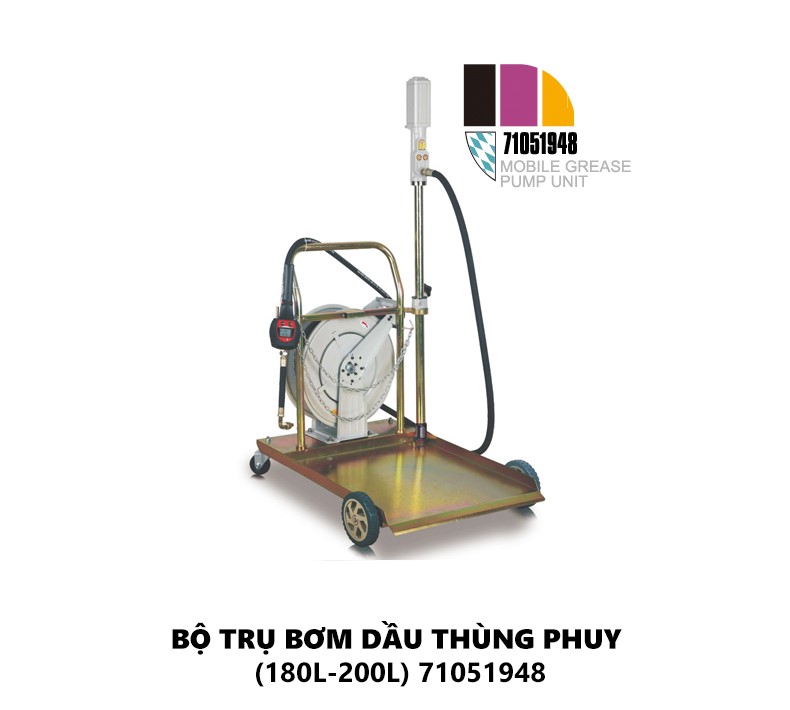 Xe đẩy bơm dầu thùng phuy bằng hơi