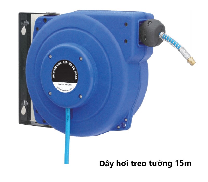 Cuộn Dây Hơi Treo Tường Tự Rút Phi 10 Dài 15m PL-HR815