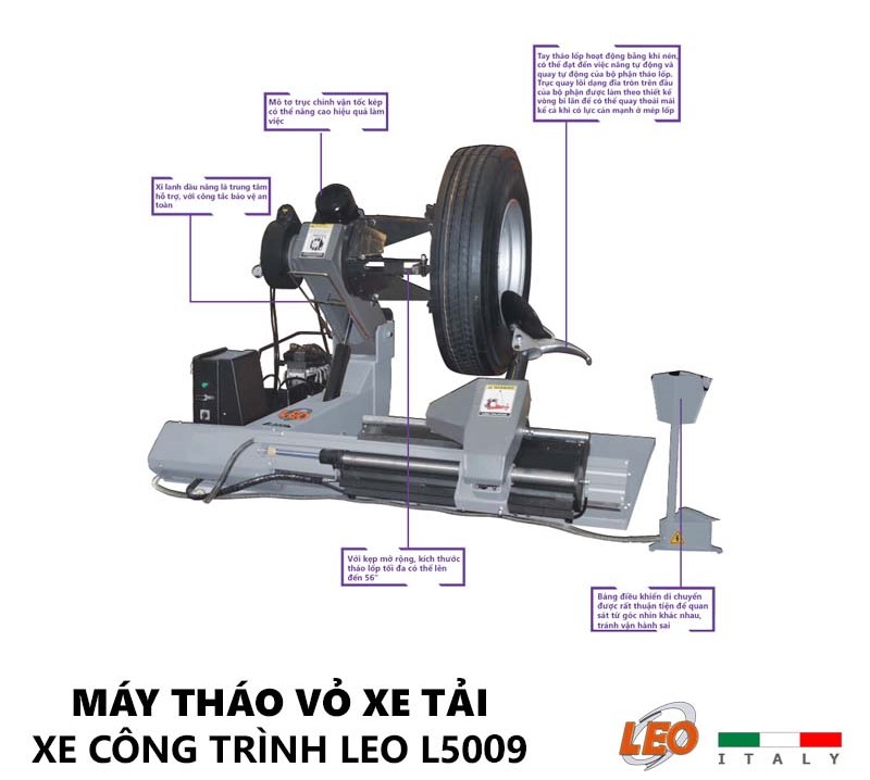 Máy tháo vỏ xe công trình leo l5009