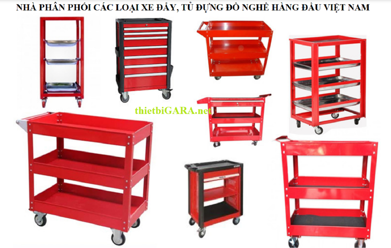Xe đẩy dụng cụ 3 ngăn inox