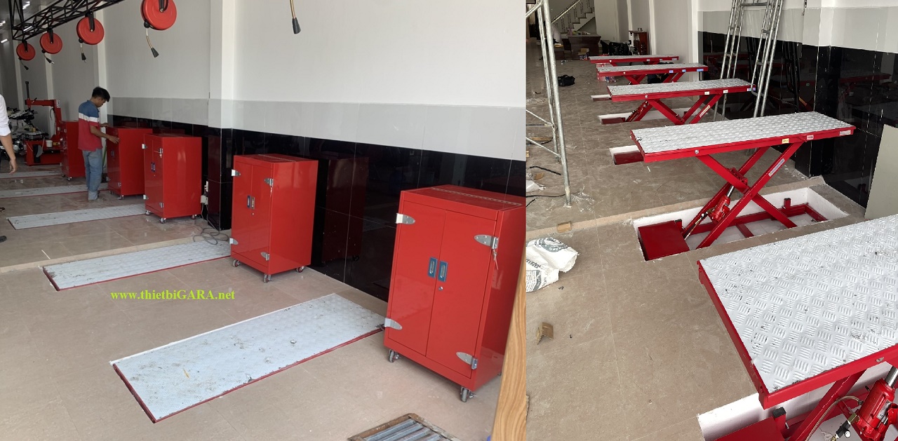 Bàn nâng xe máy âm nền Honda