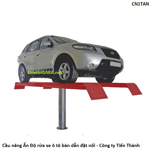 Cầu Nâng Ấn Độ 1 Trụ Rửa Xe Ô Tô Bàn Dẫn Nổi