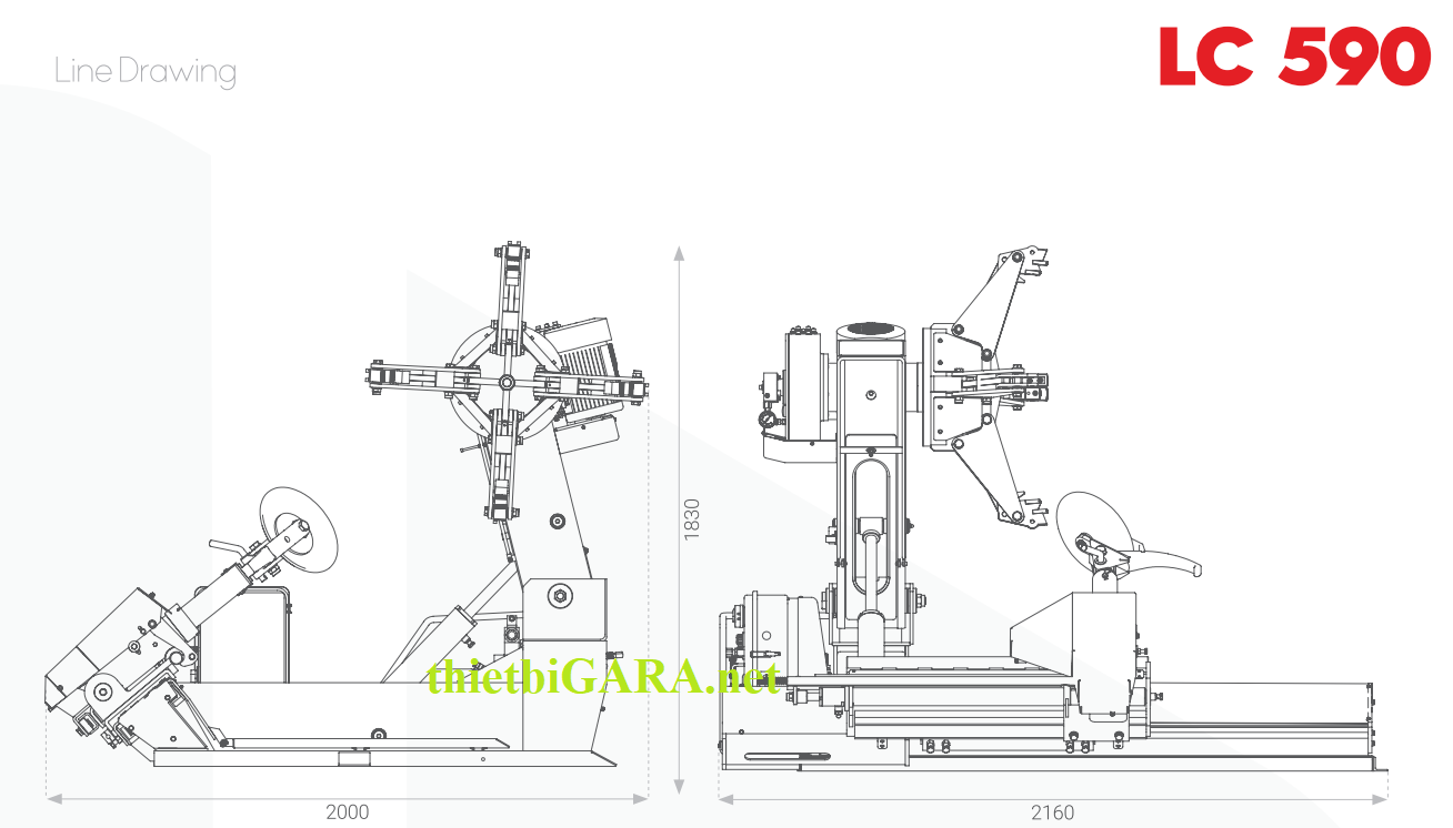 Cấu trúc máy ra vỏ lốp xe tải công trình