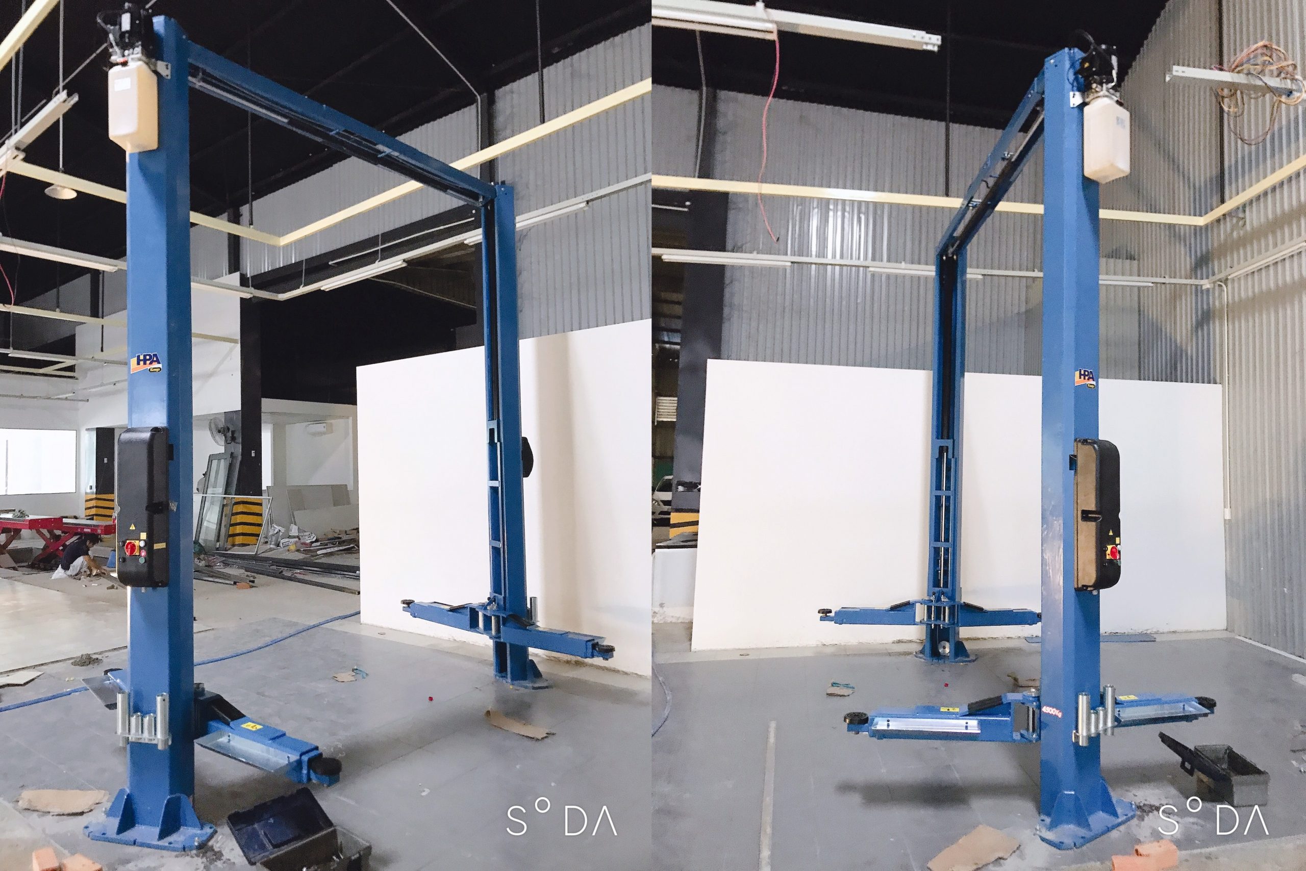 cầu nâng 2 trụ giằng trên HPA Italy