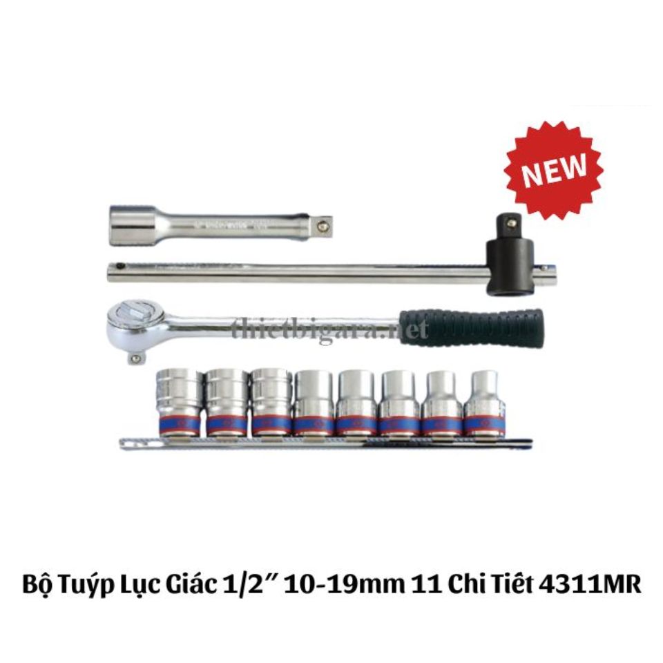 Bộ Tuýp Lục Giác 1/2" 10-19mm 11 Chi Tiết 4311MR