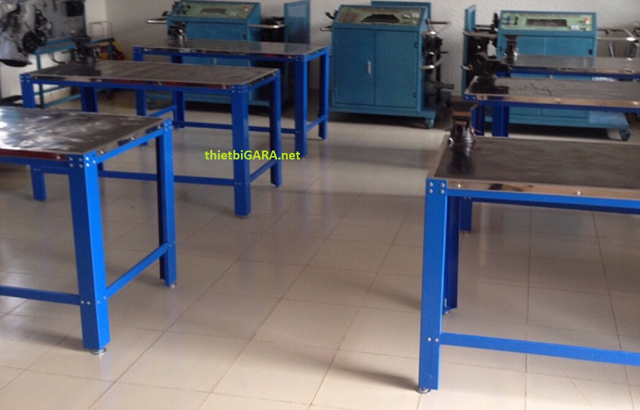 bàn nguội cơ khí mặt thép lót su