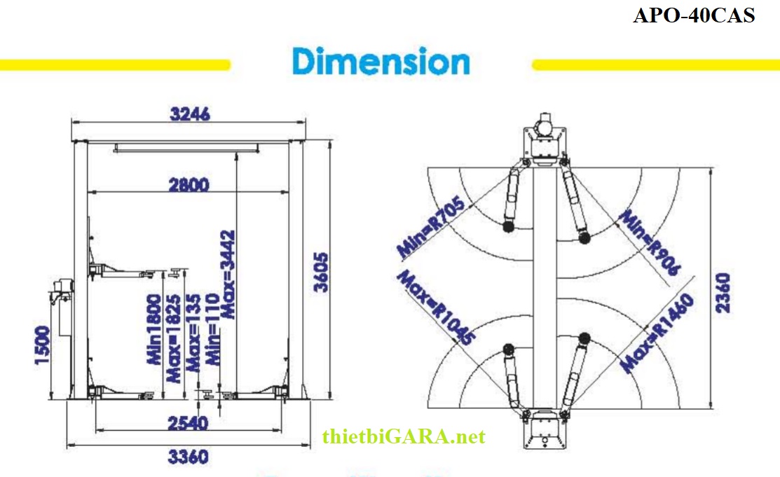  Thiết kế của Cầu Nâng Ô Tô Giằng Trên Lock 2 Bên TPP