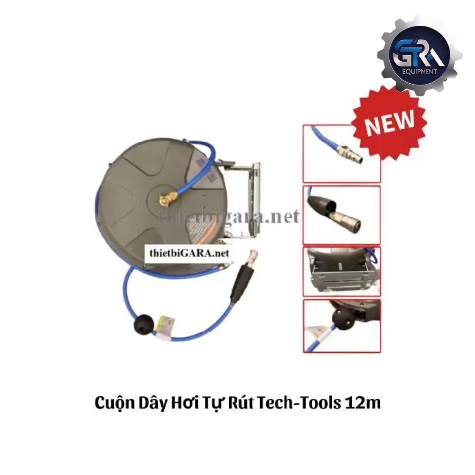 Cuộn Dây Hơi Tự Rút Tech-tools 12m