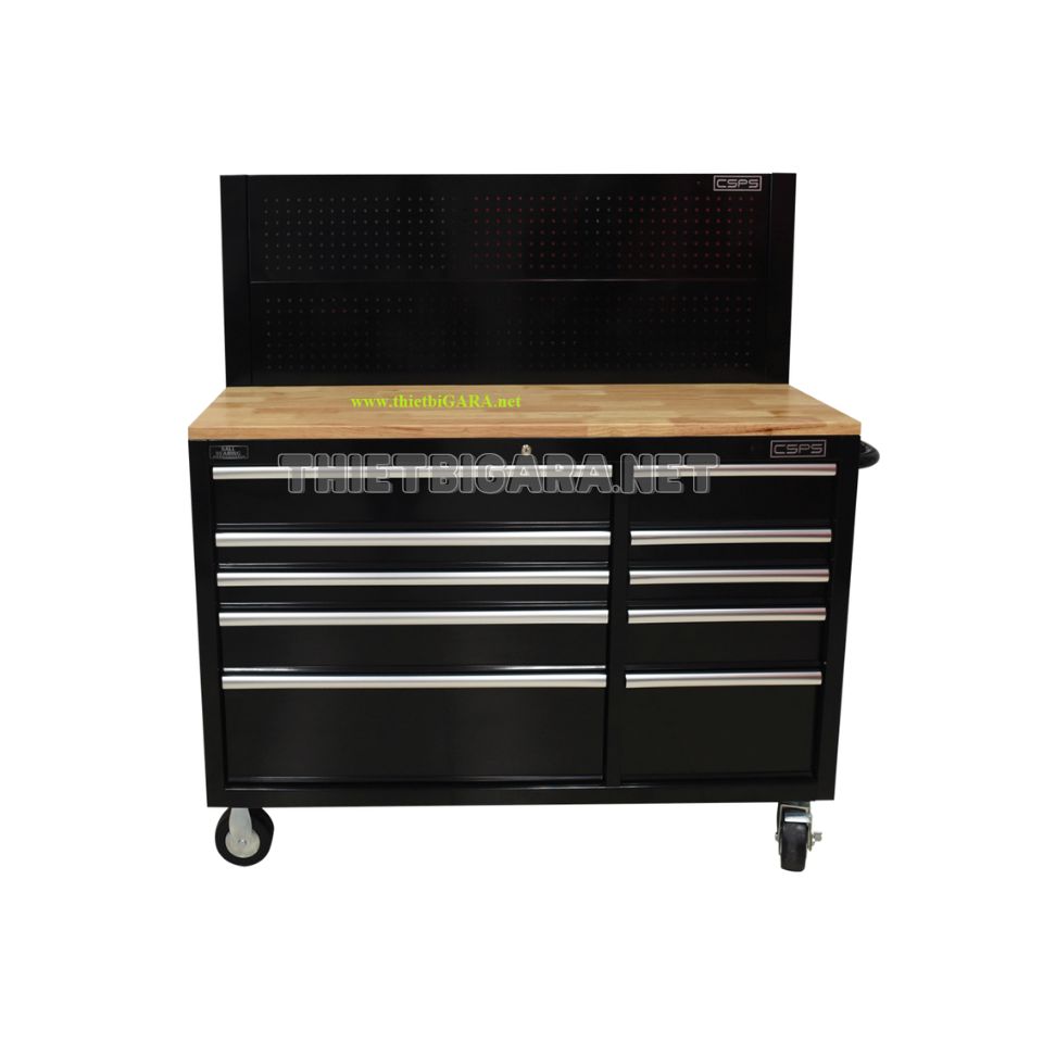 Tủ Dụng Cụ 10 Ngăn Mặt Gổ Kèm Vách Lưới CSPS