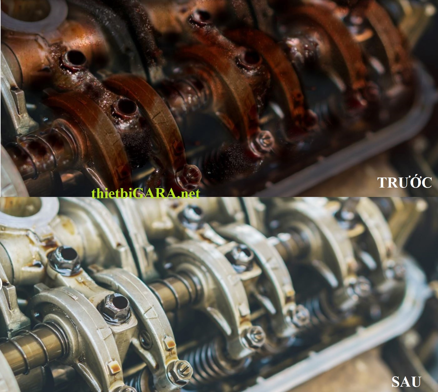 Trước và sau khi súc rửa động cơ