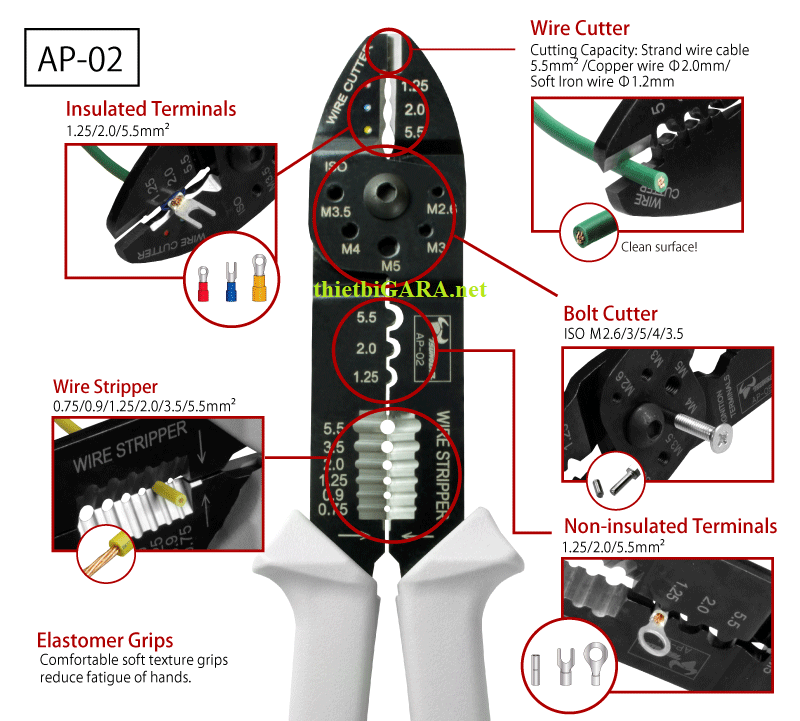 kìm bấm cos đa năng ap-02 tsunoda japan