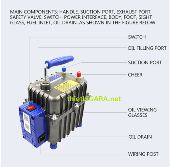 máy bơm hút chân không điều hòa ô tô