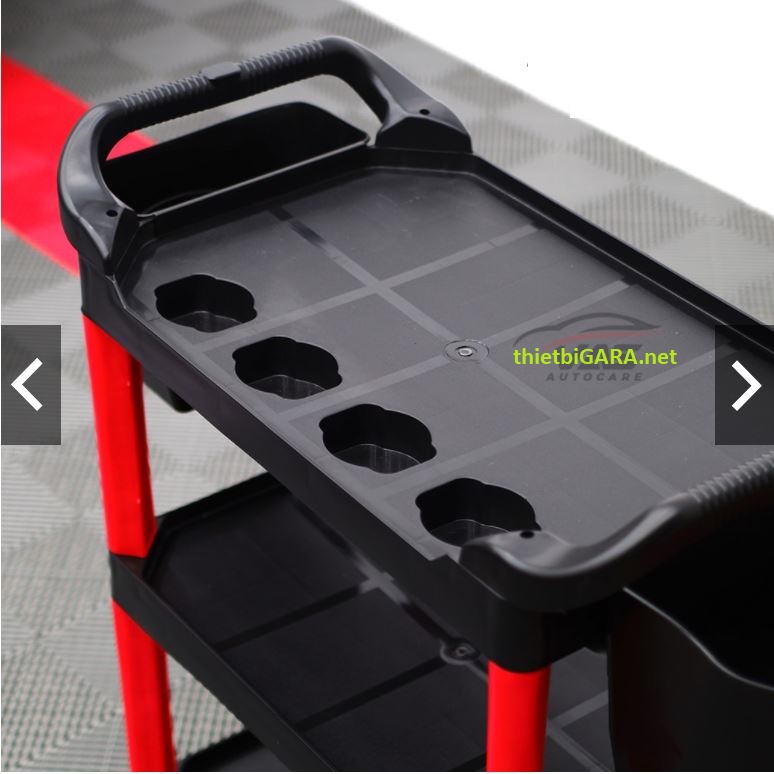 xe đẩy 3 nagwn bằng nhựa cho tiệm rửa xe