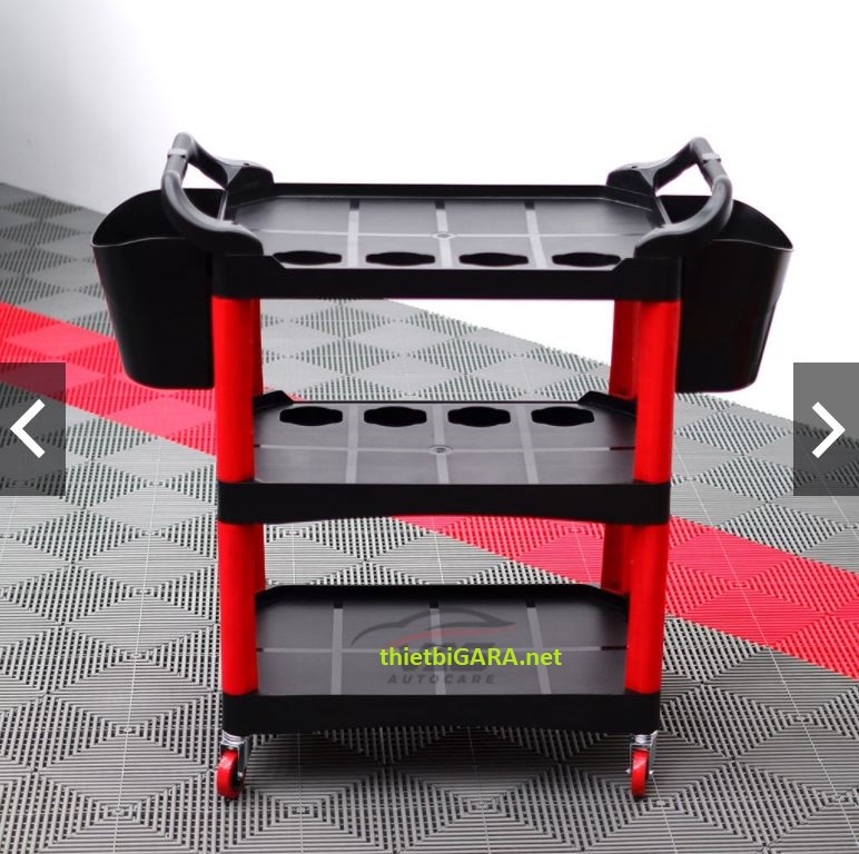 xe đẩy 3 ngăn cho tiệm rửa xe