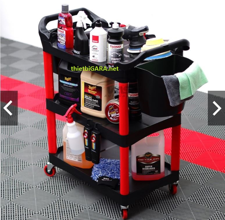 xe đẩy dung dịch cho tiệm rửa xe bằng nhựa