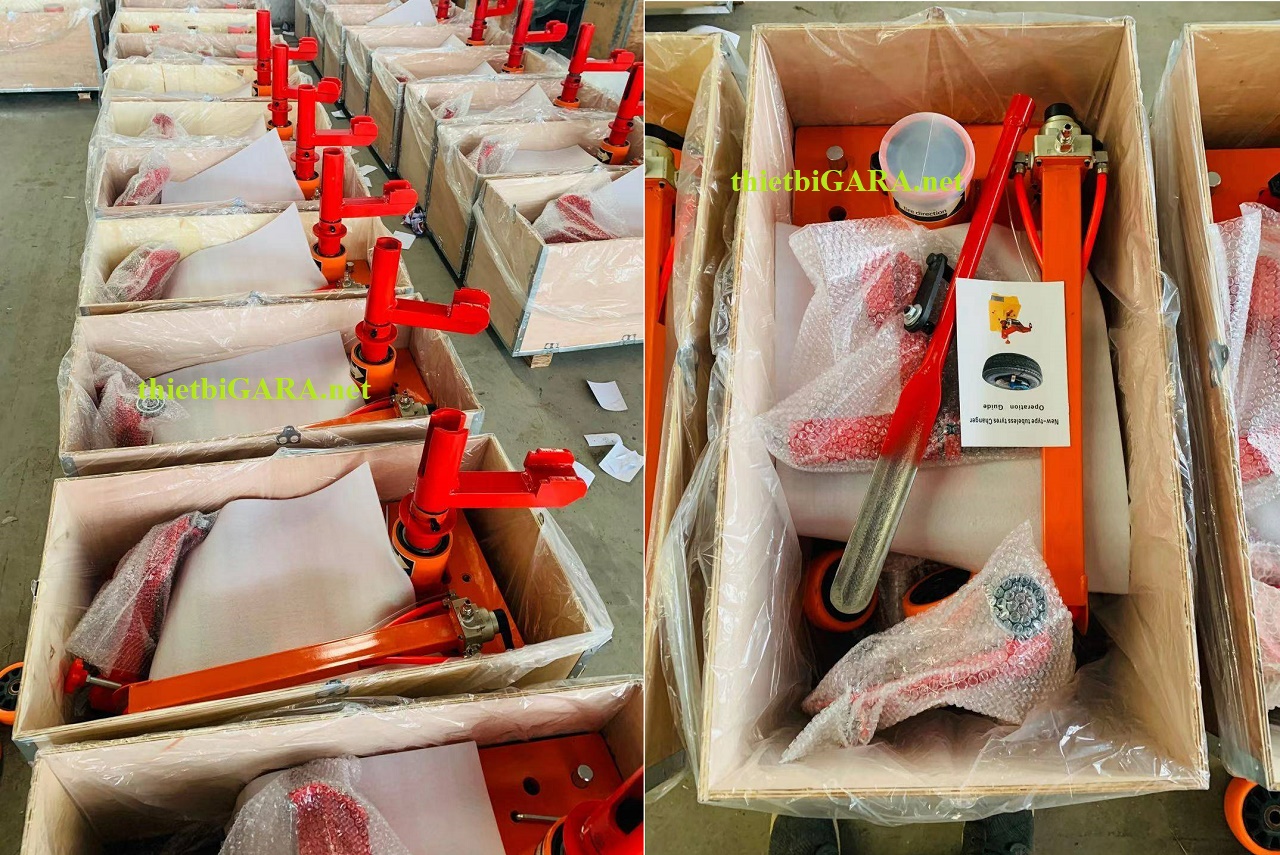 máy tháo lốp bằng hơi khí nén lốp xe không ruột đặt năm