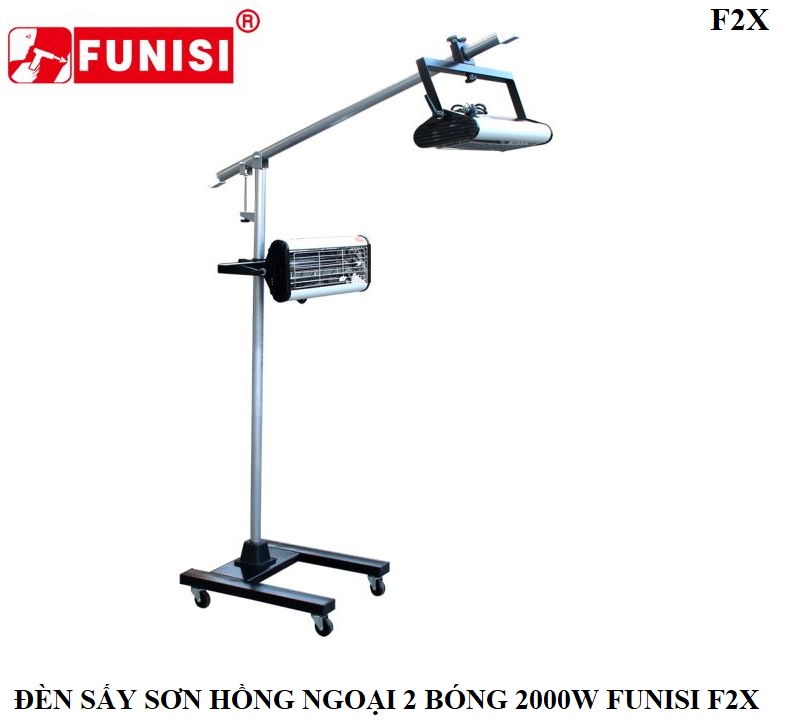 Đèn Sấy Sơn Hồng Ngoại 2 Bóng 2000W Funisi F2X
