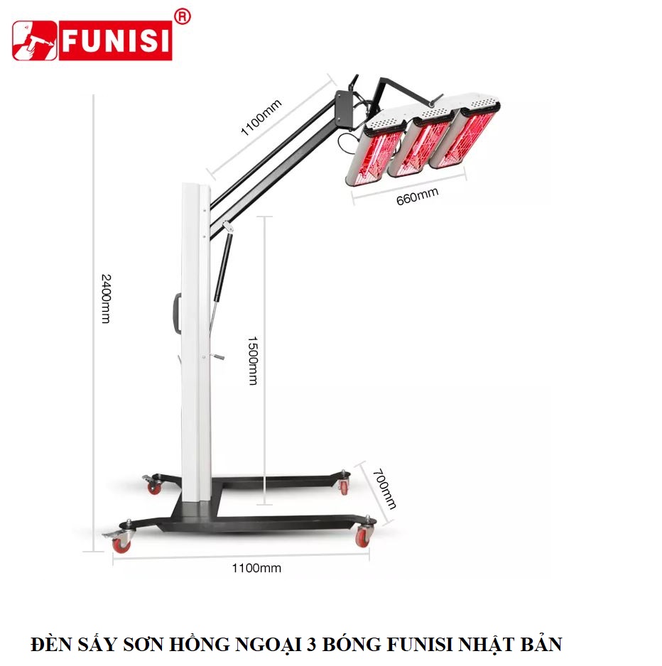 đèn sấy sơn ô tô 3 bóng f3a