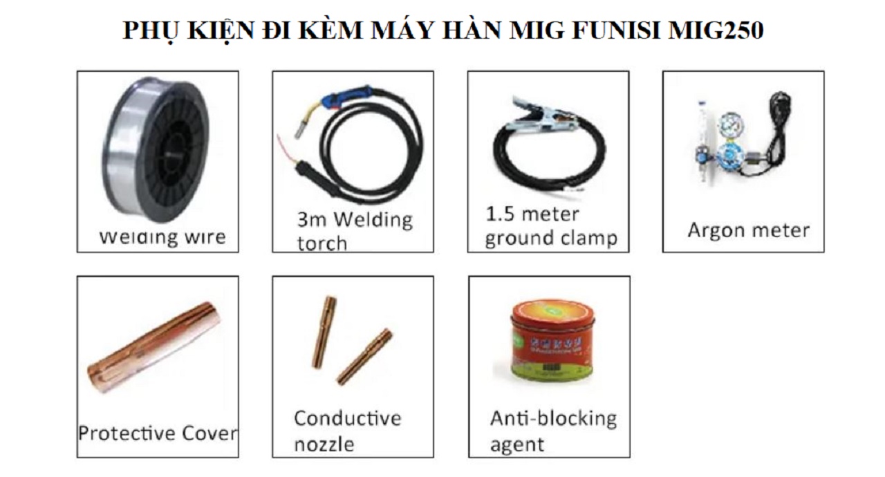 phụ kiện máy hàn mig250 funisi