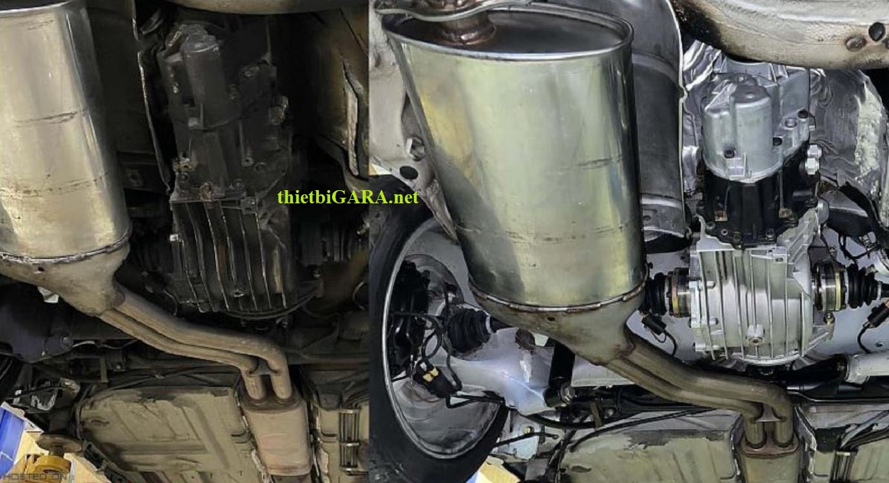 Vệ sinh gầm xe bằng máy bắn đá khô CO2