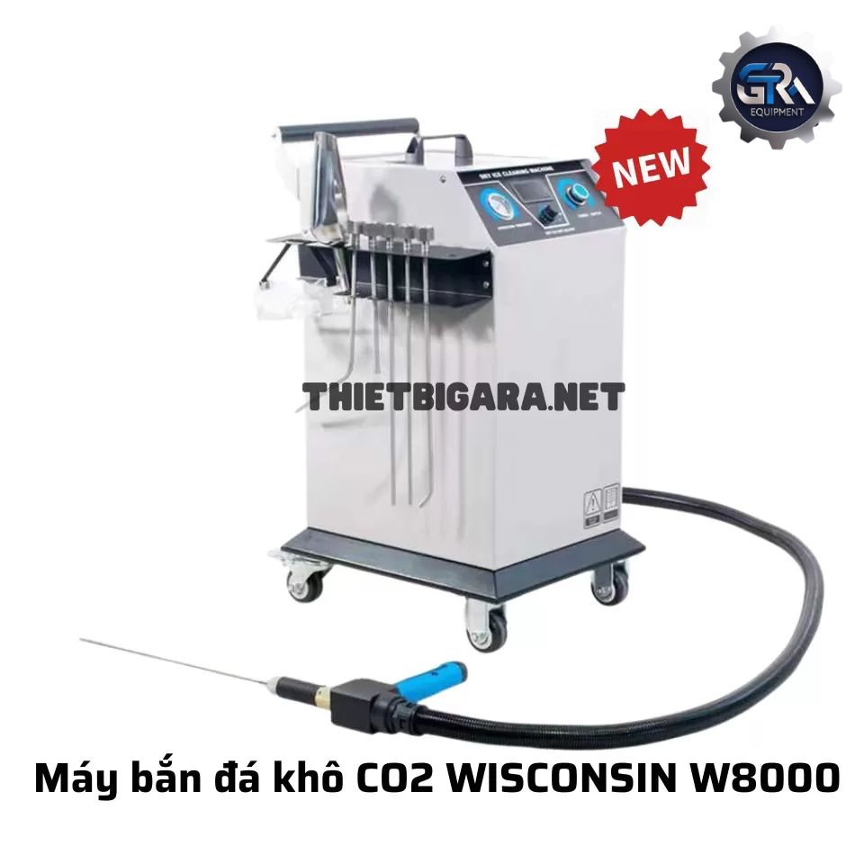 Máy Bắn Đá Khô CO2 Vệ Sinh Xe Máy W8000 Wisconsin