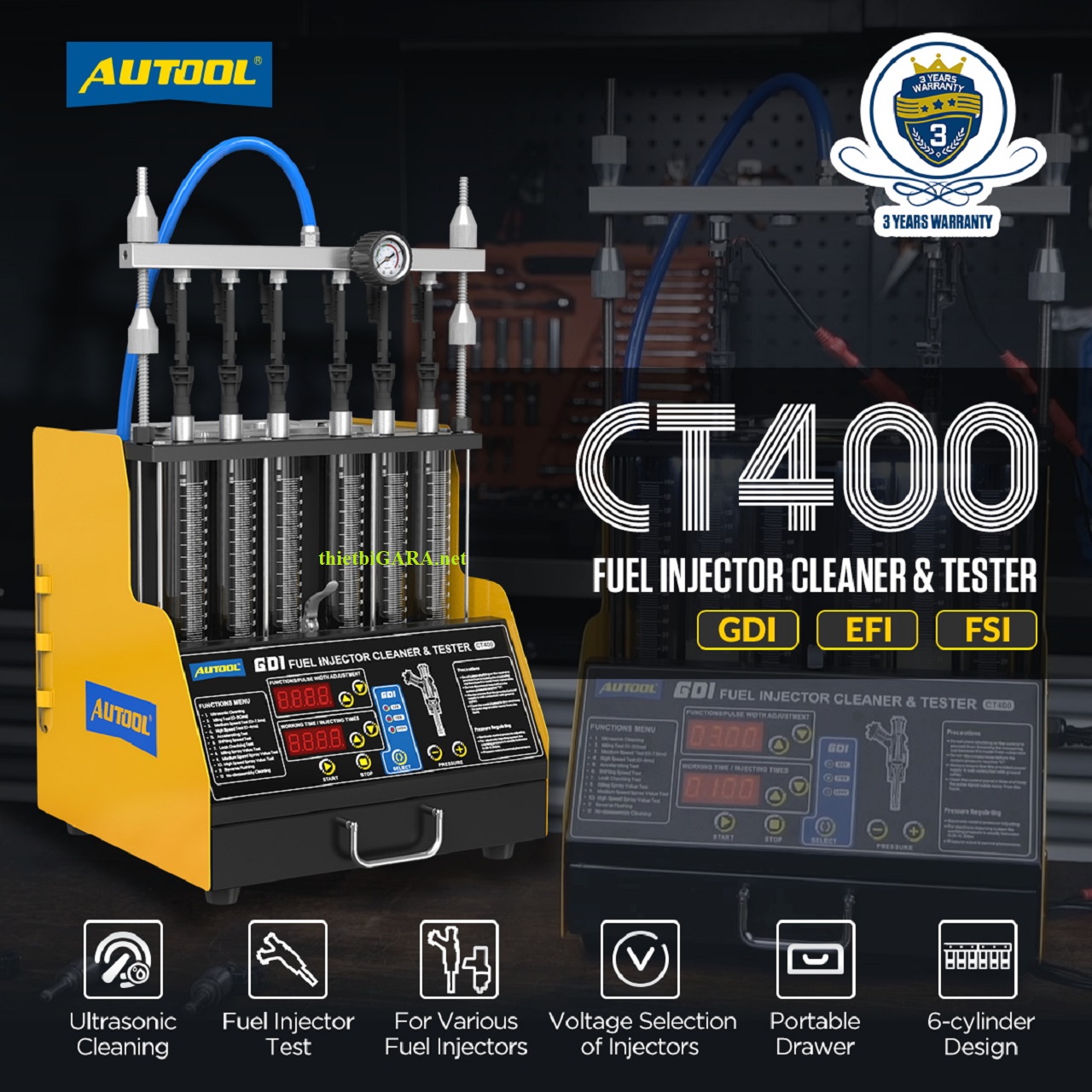 Thiết Bị Vệ Sinh Và Kiểm Tra Kim Phun Điện Tử CT400 Autool