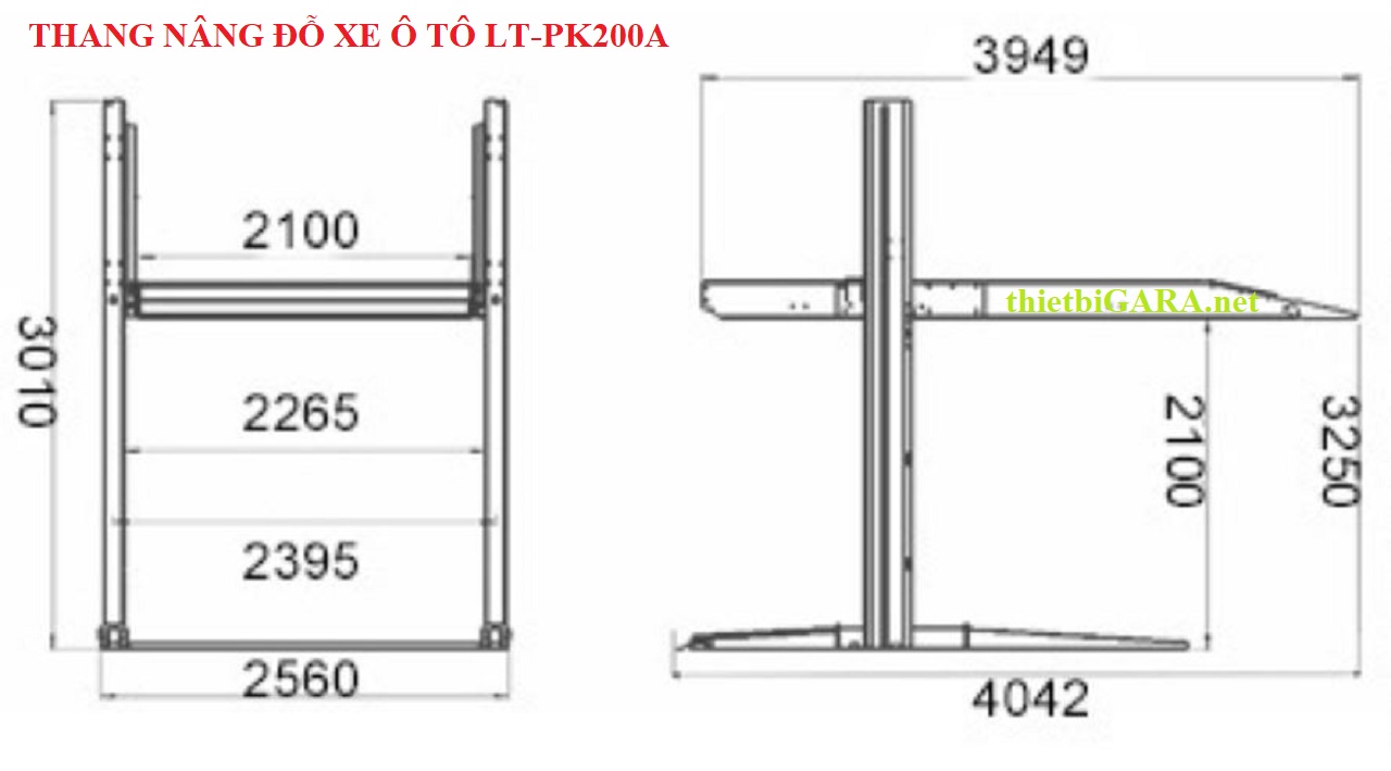 Kết cấu thang nâng đỗ xe