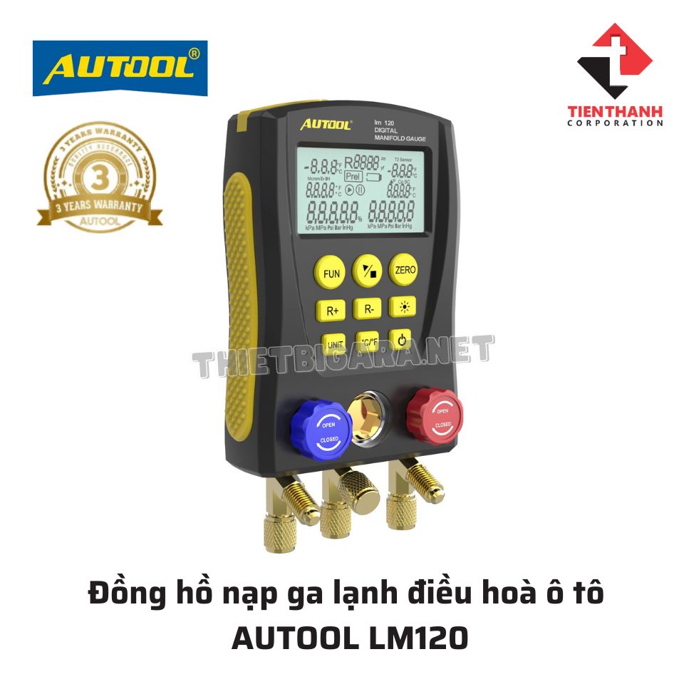 Đồng hồ nạp ga lạnh điều hoà ô tô AUTOOL LM120