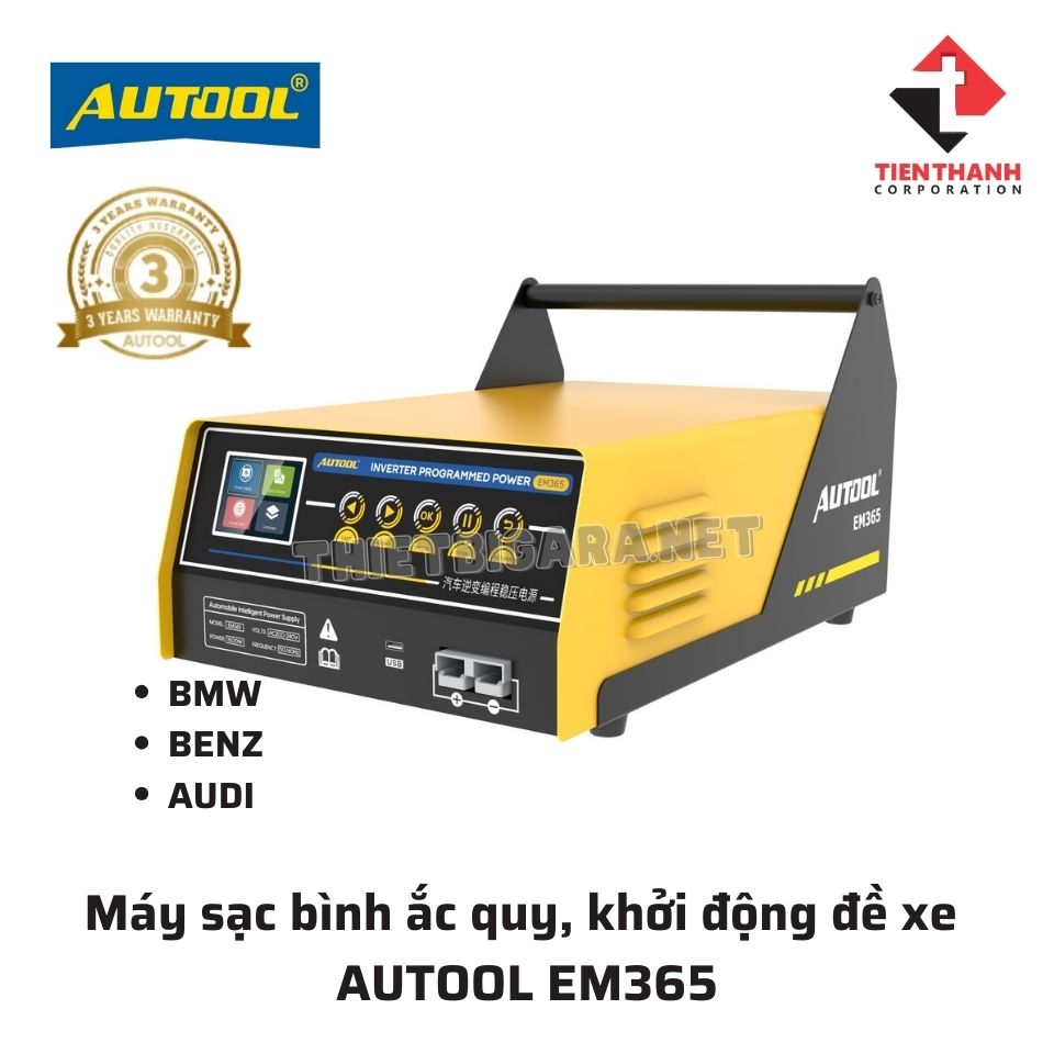 Máy sạc bình ắc quy, khởi động đề xe AUTOOL EM365