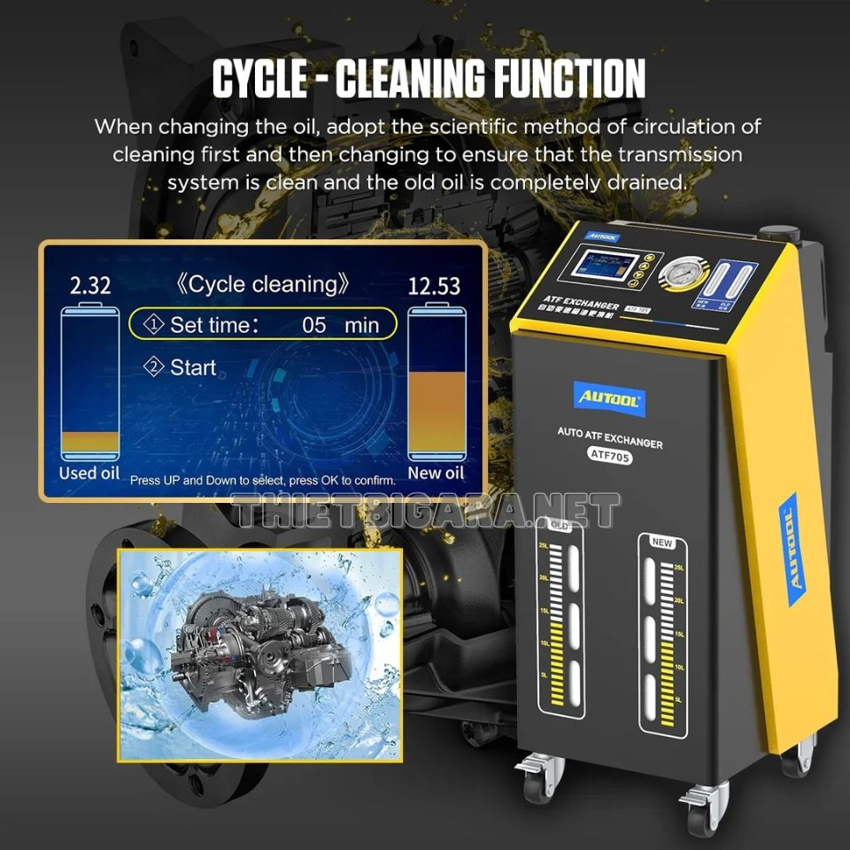 Máy thay dầu hộp số tự động tuần hoàn AUTOOL ATF705