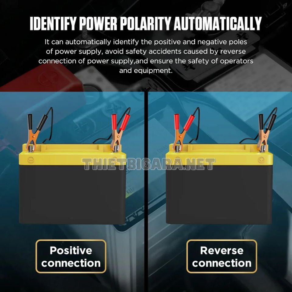 Nhận dạng cực âm và dương trên AUTOOL ATF705