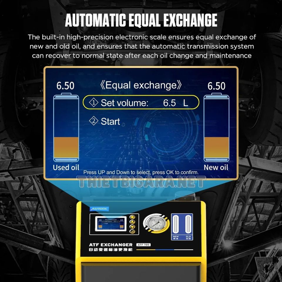 Tự động trao đổi dầu trên Máy thay dầu hộp số tự động tuần hoàn AUTOOL ATF705