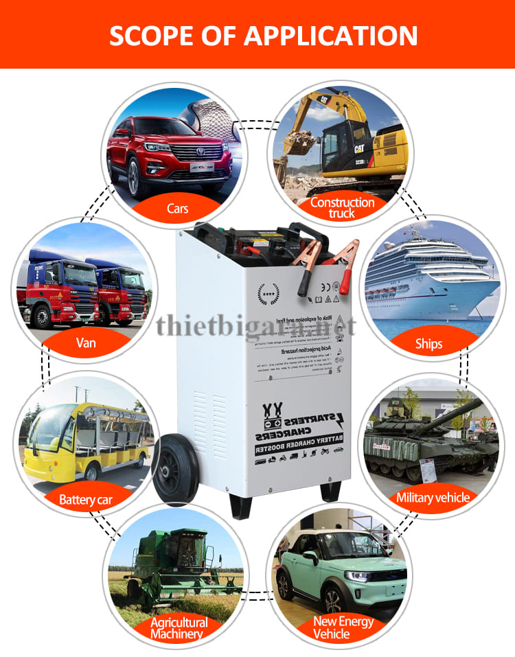 Máy sạc bình có thể sạc cho các loại xe