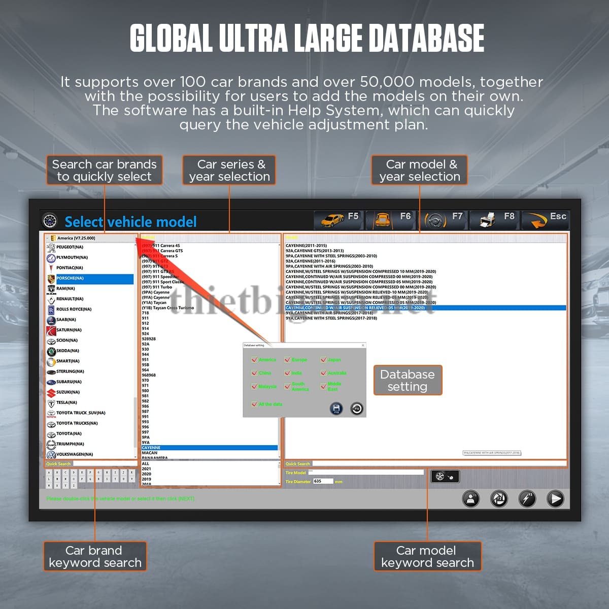 Cơ sở dữ liệu siêu lớn toàn cầu với Máy cân chỉnh góc đặt bánh xe 3D Autool XC505