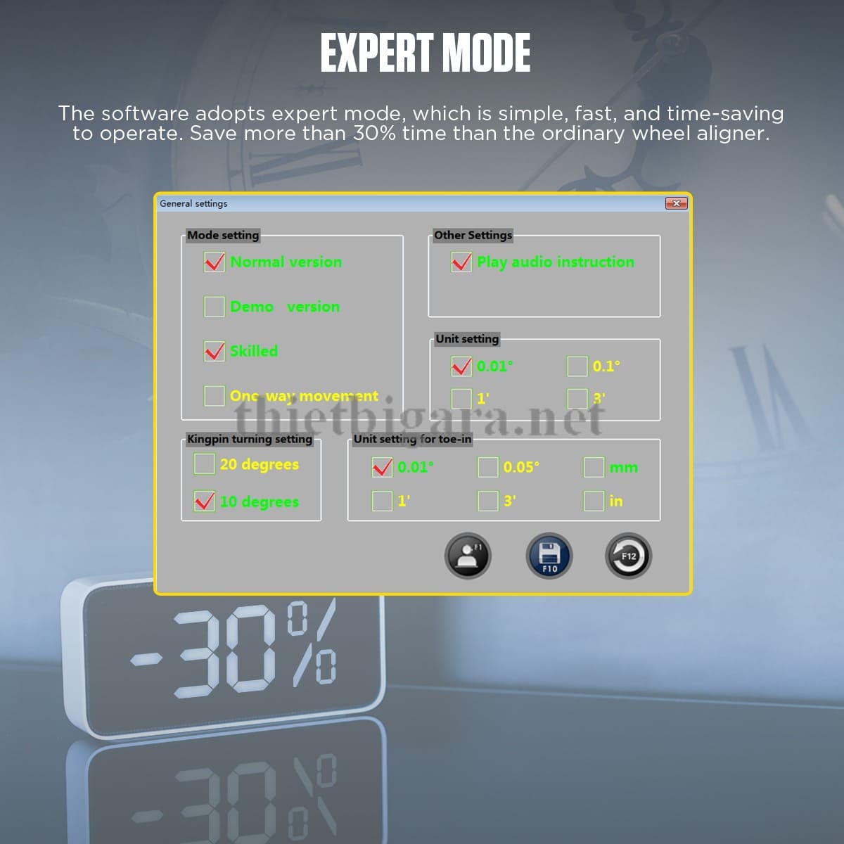 Chế độ trải nghiệm trên Máy cân chỉnh góc đặt bánh xe 3D Autool XC505