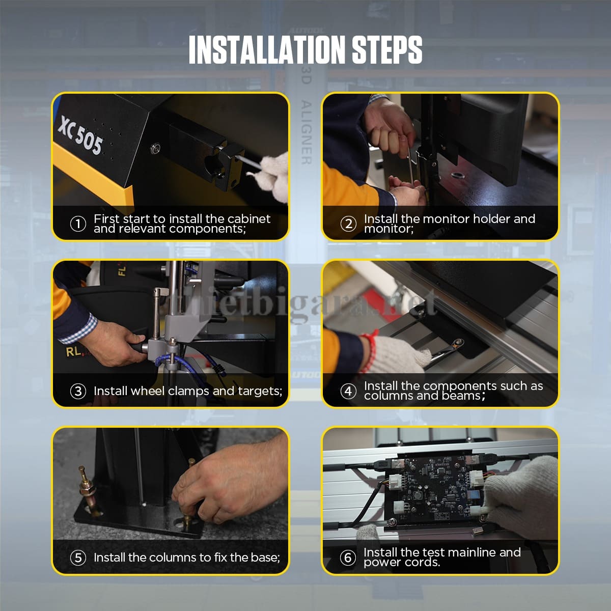 Các bước cài đặt cơ bả trên máy cân chỉnh góc đặt bánh xe 3D Autool XC505