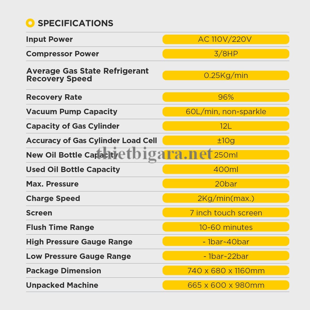 Máy nạp ga điều hòa ô tô tự động Autool LM707 (1) Thông tin kỹ thuật máy nạp ga điều hòa ô tô tự động Autool LM707