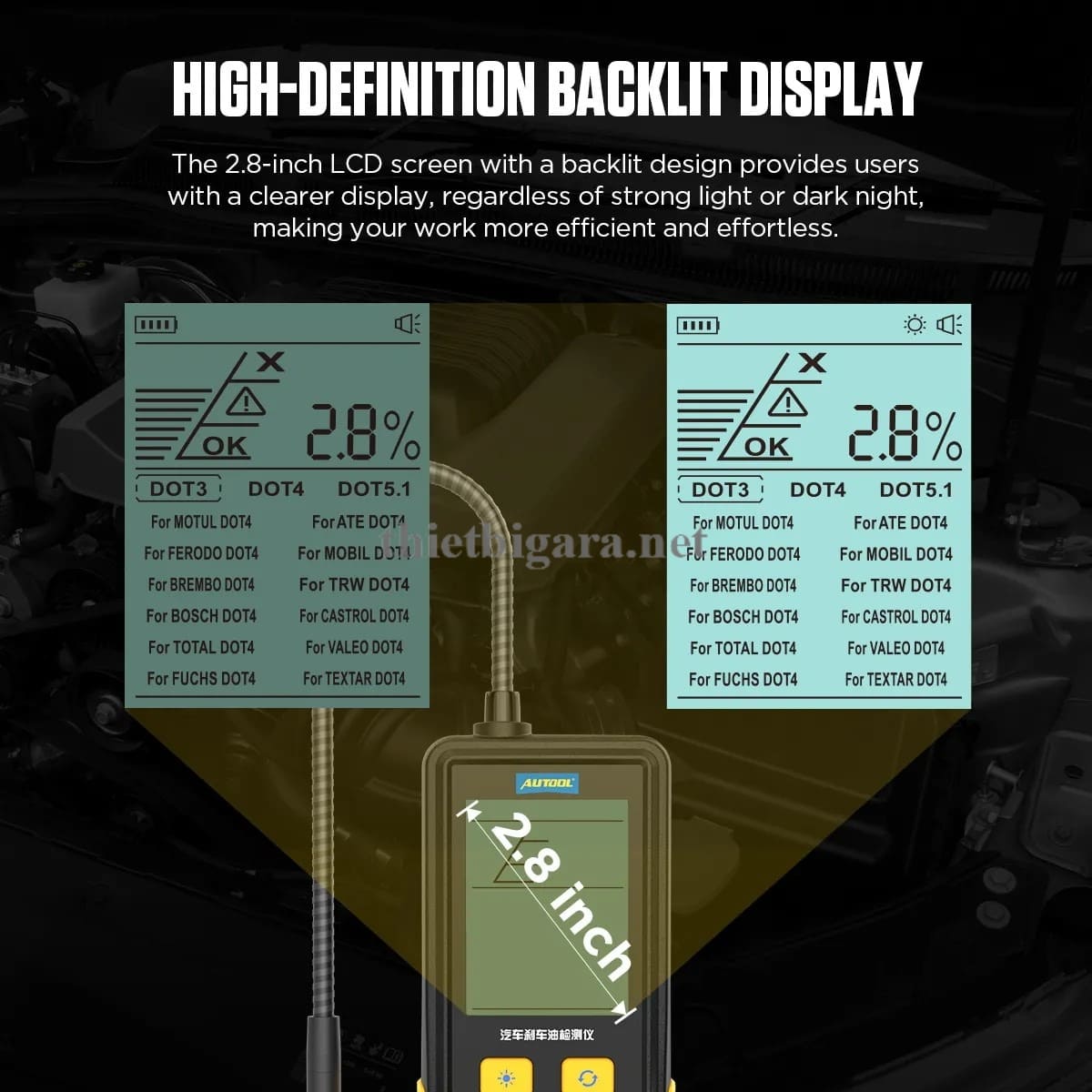 Màn hình có độ nét cao hiển thị nhiều thông số