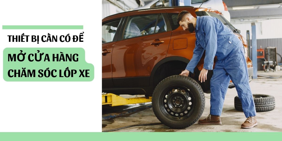 Banner thiết bị cân có để mở của hàng chăm sóc lốp