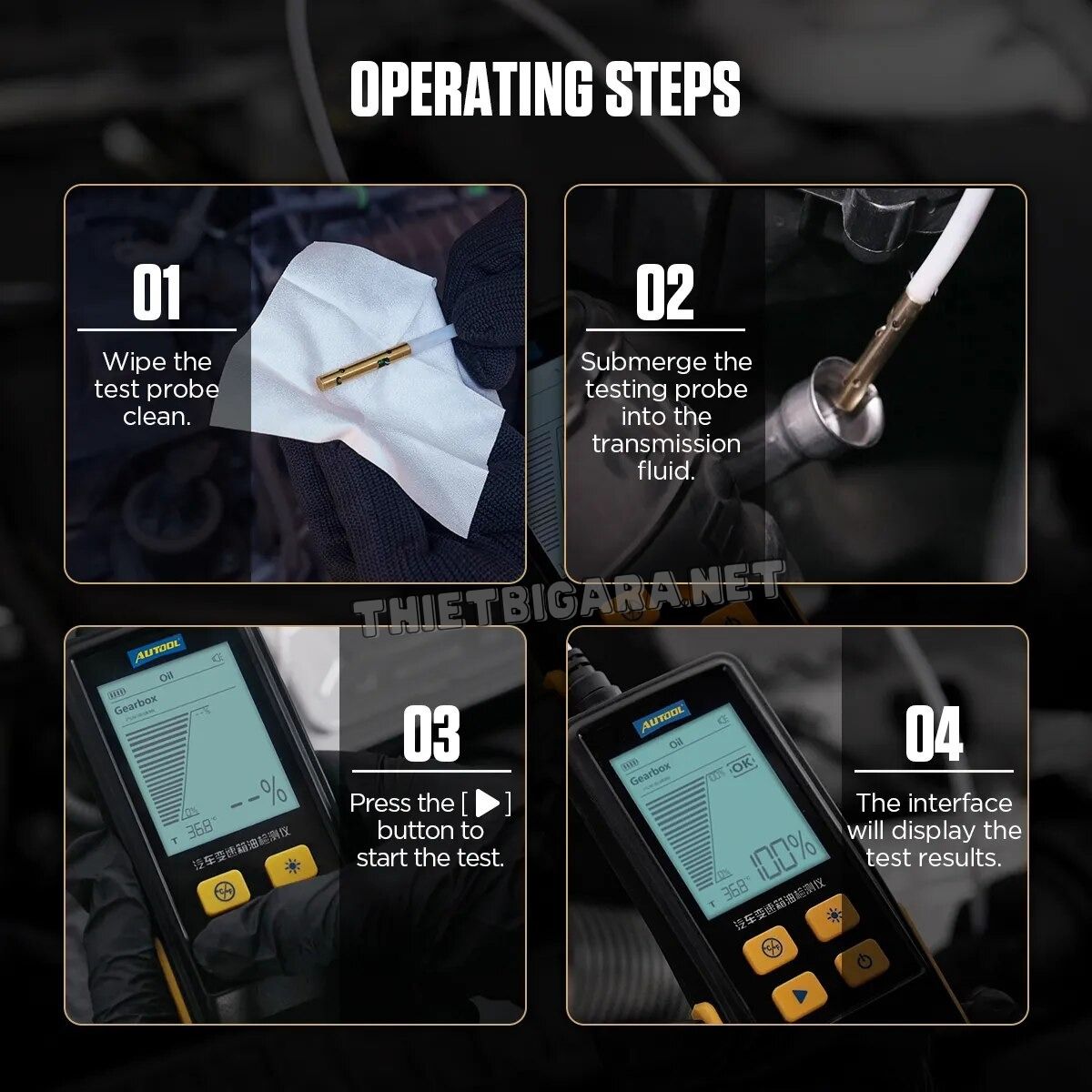 Các bước vận hành trên Máy kiểm tra chất lượng dầu phanh AUTOOL AS505