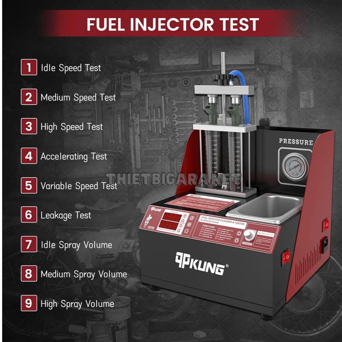 Các chế độ kiểm tra trên Máy kiểm tra và vệ sinh kim phun mô tô xe máy UNT60