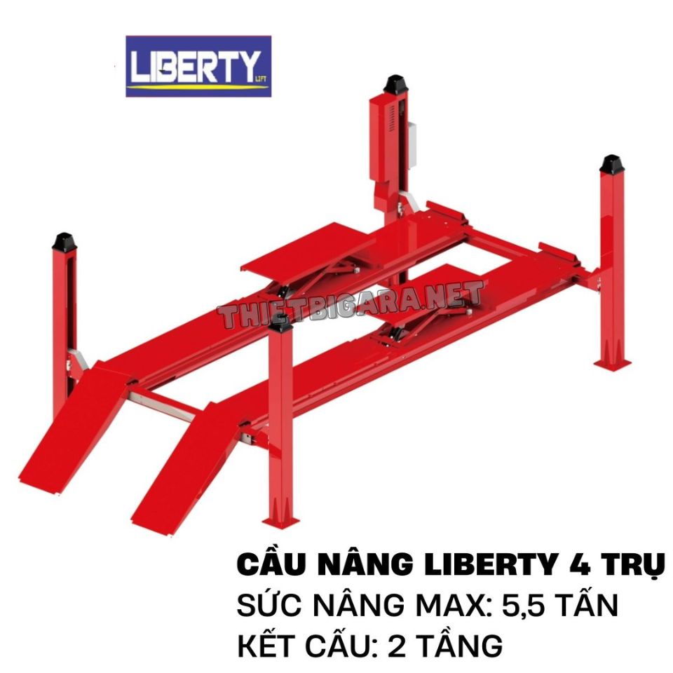 Cầu Nâng 4 trụ 5,5 Tấn 2 Tầng LIBERTY LT-PFS55