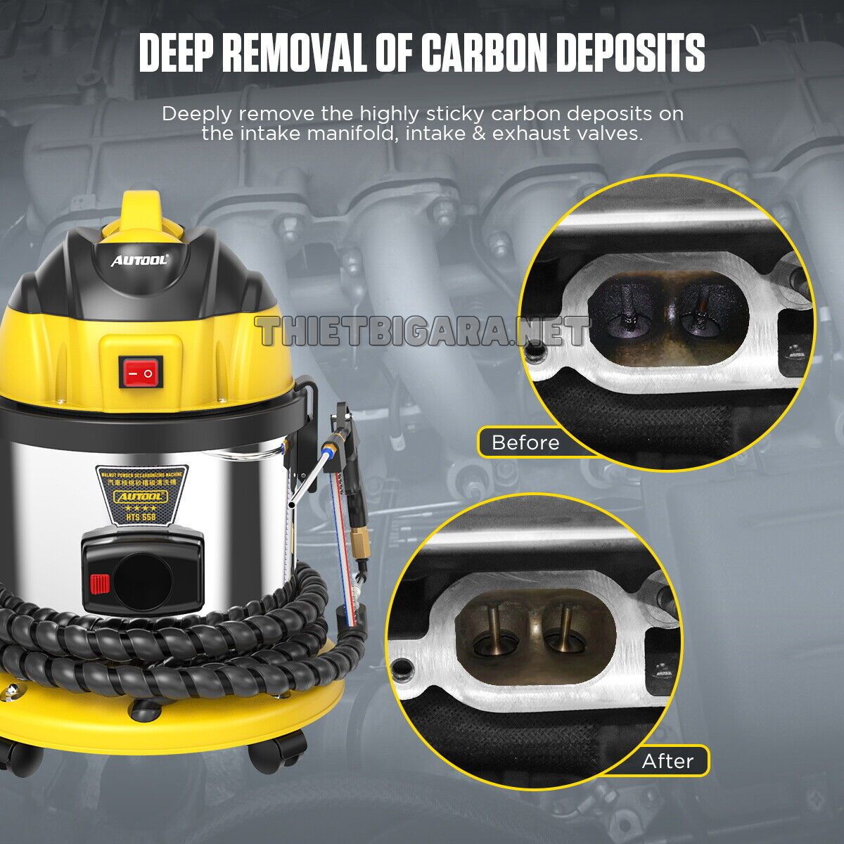 Làm sạch sâu với máy bắn vỏ óc chó HTS558