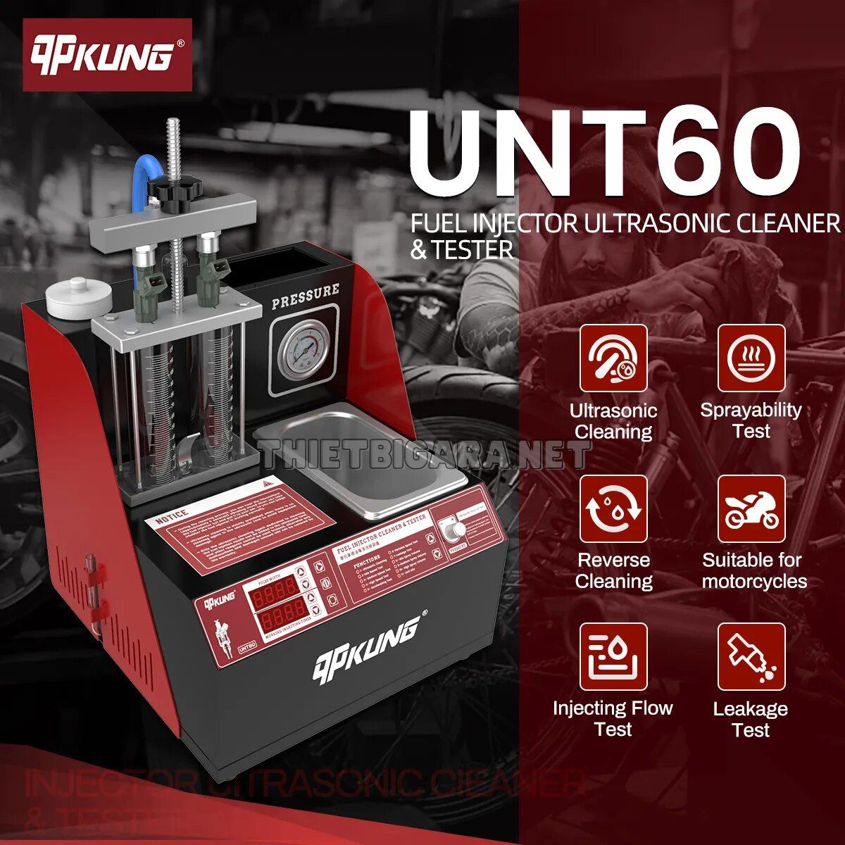 Máy kiểm tra và vệ sinh kim phun mô tô xe máy UNT60 Máy kiểm tra và vệ sinh kim phun mô tô xe máy UNT60