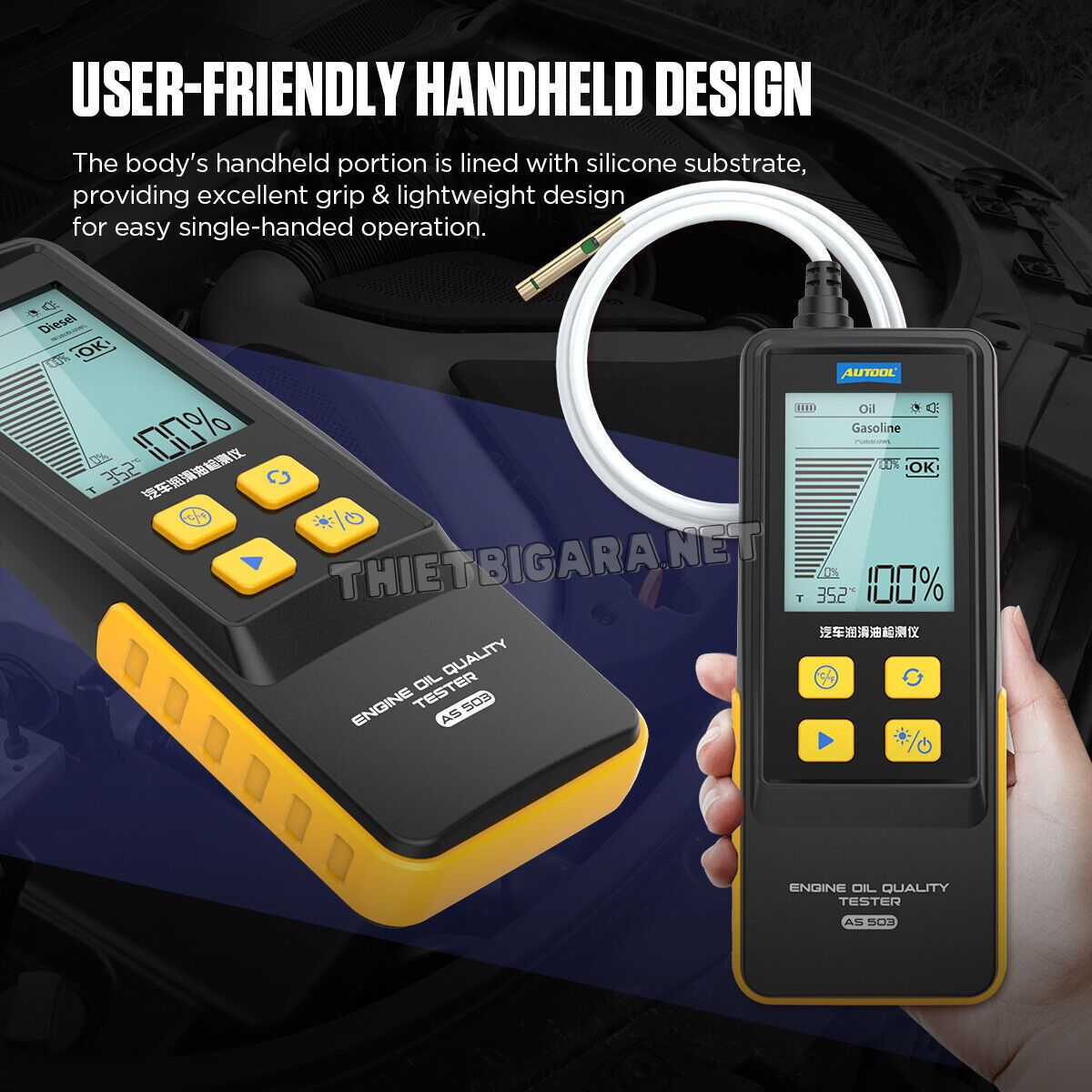 Thiết kế thân thiện trên Máy kiểm tra chất lượng dầu phanh AUTOOL AS503