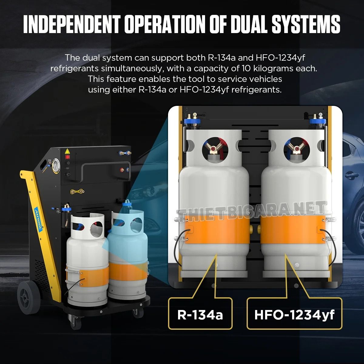 Máy nạp hút ga điều hoà xe ô tô điện AUTOOL LM708 (1) Máy nạp hút ga điều hoà xe ô tô điện AUTOOL LM708