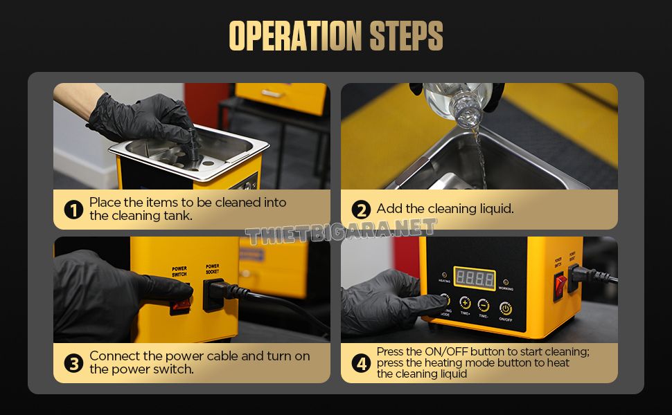 Các bước vận hành bồn siêu âm vệ sinh kim phun CT80