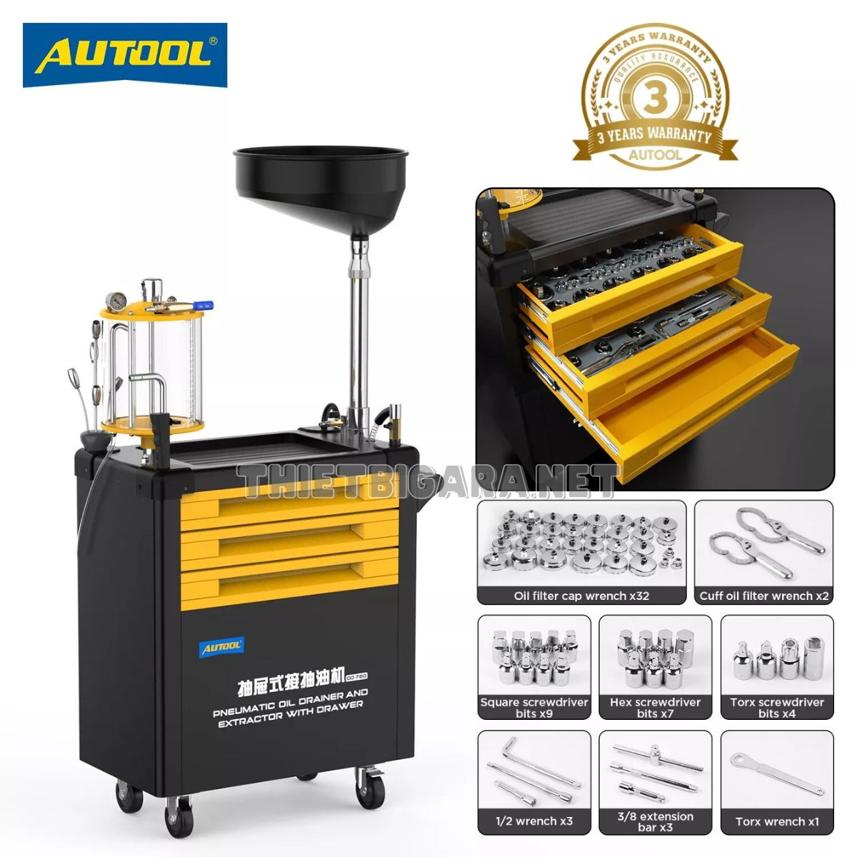 Thiết Bị Hứng Hút Dầu Thải Kèm Tủ Đựng Dụng Cụ AUTOOL OD760